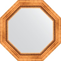 Зеркало Evoform Octagon 67х67 BY 3785 в багетной раме - Римское золото 88 мм стекло