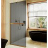 Душевая перегородка Maybah Glass MGD-735-3у 890x1950 в узком профиле Золото стекло графитовое