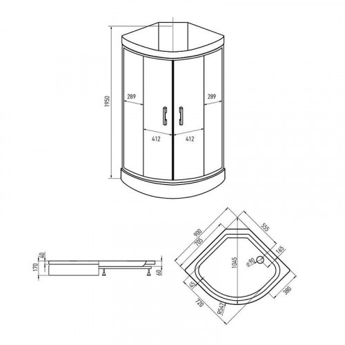 Душевая кабина Erlit 90х90 ER3509PE-C4-RUS без гидромассажа