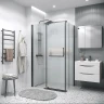 Душевой уголок Grossman Pragma 110х80 120.K33.03.1180.21.02 профиль Черный матовый стекло шиншилла