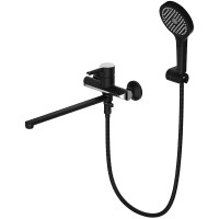 Смеситель для ванны Gappo G03-6 G2203-6 универсальный Черный матовый Хром латунь на стену