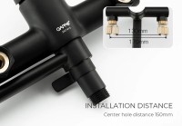 Смеситель для ванны Gappo G03-6 G2203-6 универсальный Черный матовый Хром латунь на стену