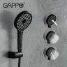 Смеситель для ванны Gappo G03-6 G2203-6 универсальный Черный матовый Хром латунь на стену