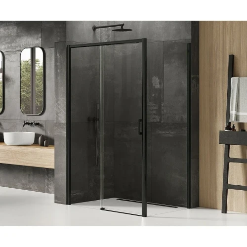 Душевой уголок New Trendy Prime Black 150х100 L D-0326A/D-0130B профиль Черный стекло прозрачное