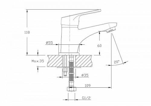 Смеситель для раковины Haiba HB1016 Хром
