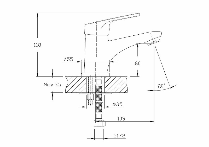 Смеситель для раковины Haiba HB1016 Хром