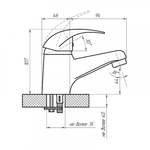Смеситель для раковины Сантаком StOmega 3302-2 цвет Хром
