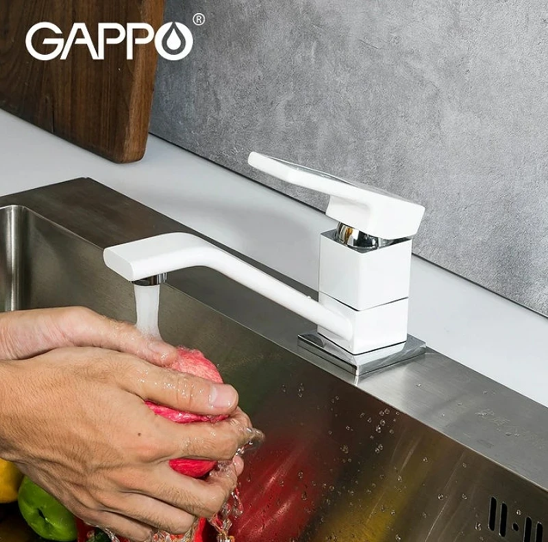 Смеситель для кухни Gappo G17-8 G4517-8 Белый латунь