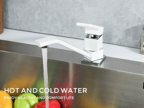 Смеситель для кухни Gappo G17-8 G4517-8 Белый латунь