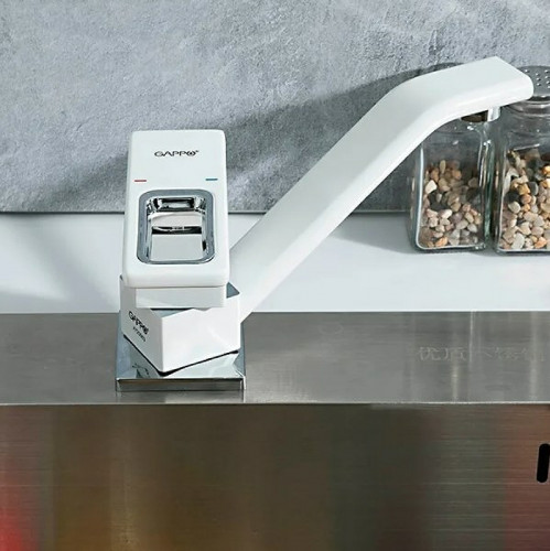 Смеситель для кухни Gappo G17-8 G4517-8 Белый латунь