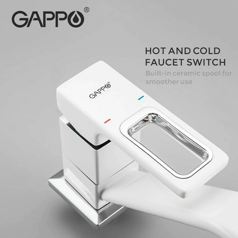 Смеситель для кухни Gappo G17-8 G4517-8 Белый латунь
