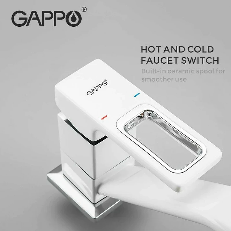 Смеситель для кухни Gappo G17-8 G4517-8 Белый латунь