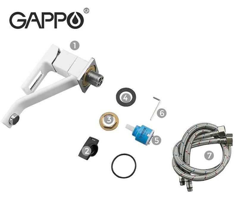 Смеситель для кухни Gappo G17-8 G4517-8 Белый латунь
