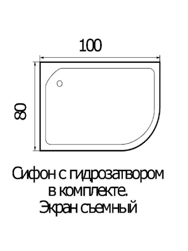 Акриловый поддон для душа Wemor 100х80х24 L 10000002316 цвет Белый