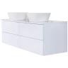 Тумба с раковиной Orange Otto 130 Ot-130TuMDF+B08-360W подвесная Белый глянец МДФ / ЛДСП