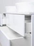 Тумба с раковиной Orange Otto 130 Ot-130TuMDF+B08-360W подвесная Белый глянец МДФ / ЛДСП