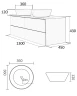 Тумба с раковиной Orange Otto 130 Ot-130TuMDF+B08-360W подвесная Белый глянец МДФ / ЛДСП