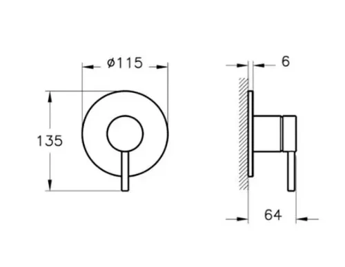 Смеситель для душа Vitra Minimax Round A4371025EXP цвет Брашированное золото