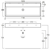 Раковина Simas 121 AG121 bi*1 Белая фаянс подвесная, накладная