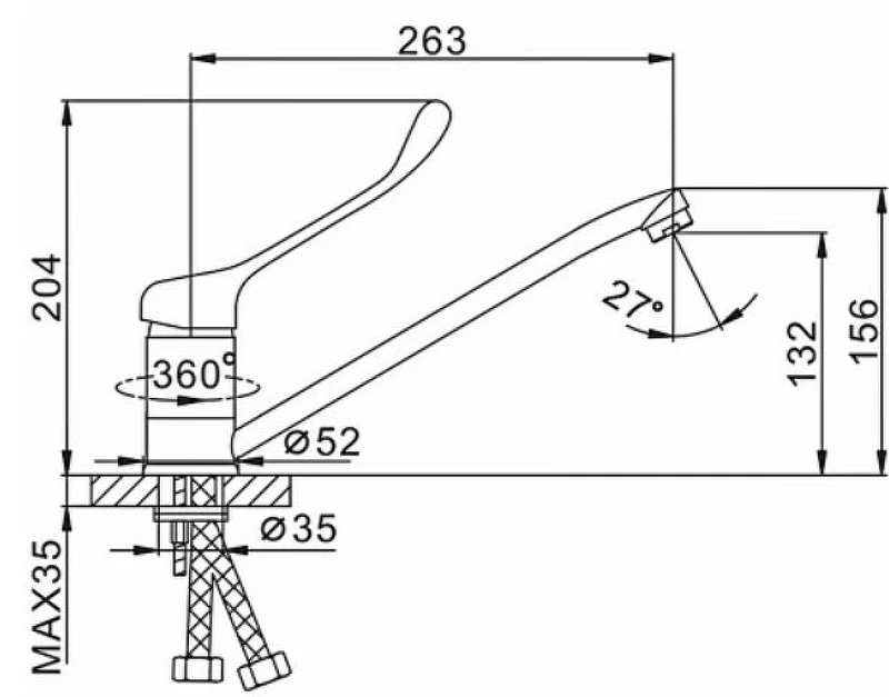 Смеситель для кухни Frap H54 F4254 Хром