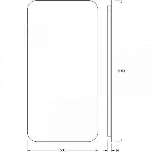 Зеркало Defesto Opti 50x100 DF 2805R с подсветкой 28W-4500К/ИК - выключатель/Нейтральный белый свет