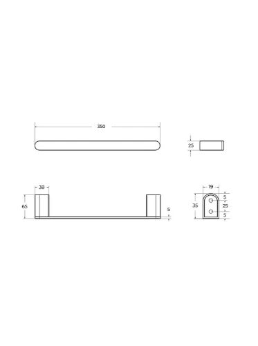 Полотенцедержатель Cezares Вектор (Stylus) STYLUS-TH-30-NOP цвет Черный матовый