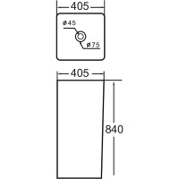 Раковина SantiLine 41 SL-4013MB Черная матовая фаянс напольный