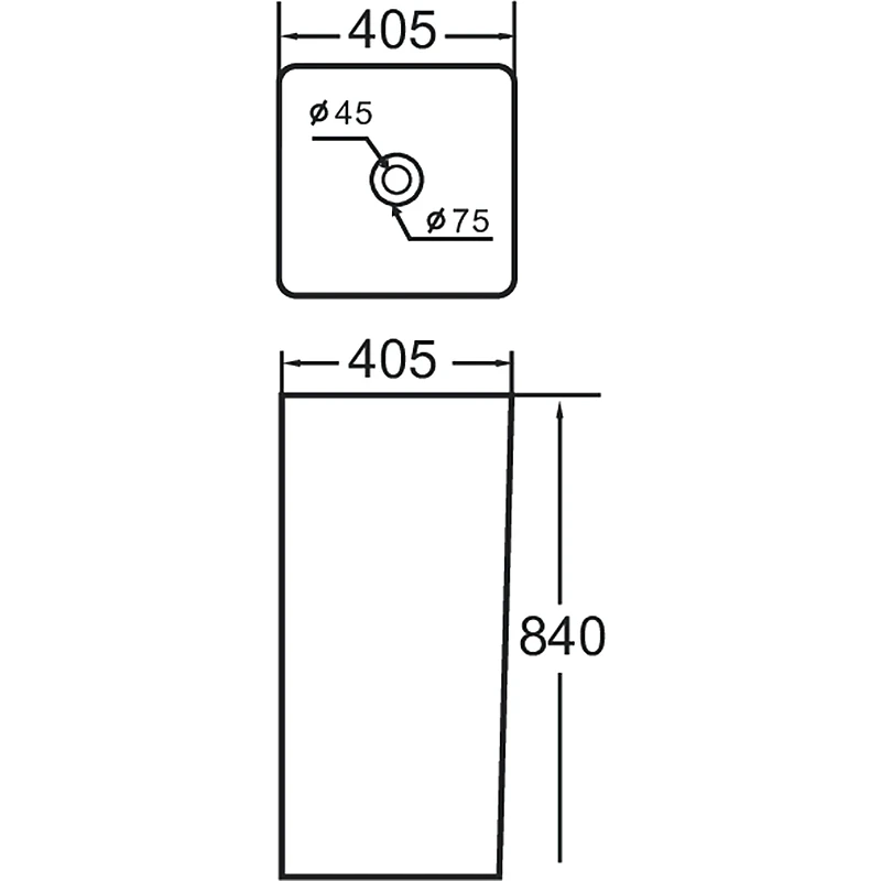 Раковина SantiLine 41 SL-4013MB Черная матовая фаянс напольный