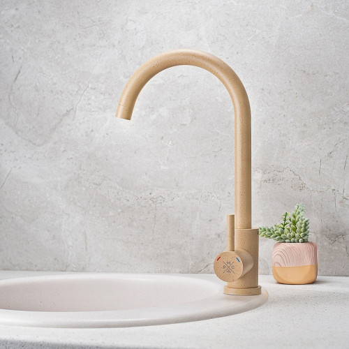 Смеситель для кухни Ростовская Мануфактура Сантехники SUS124BNK-017F Бежевый