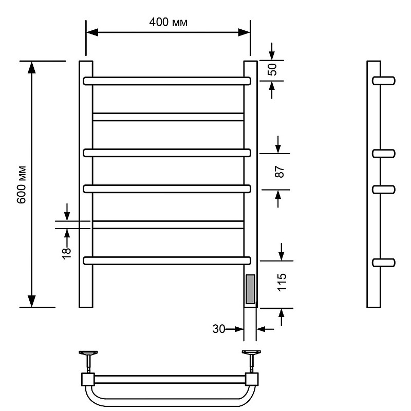 Электрический полотенцесушитель Comfysan Puro-K EC-6 60x40 013035 Хром