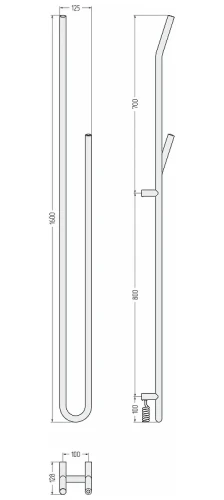 Электрический полотенцесушитель Сунержа Локон 1600х125 R 30-0887-1612 цвет Белый матовый