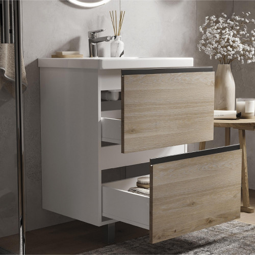 Тумба под раковину Vigo Cross 60 447 цвет Дуб давос натуральный Белый