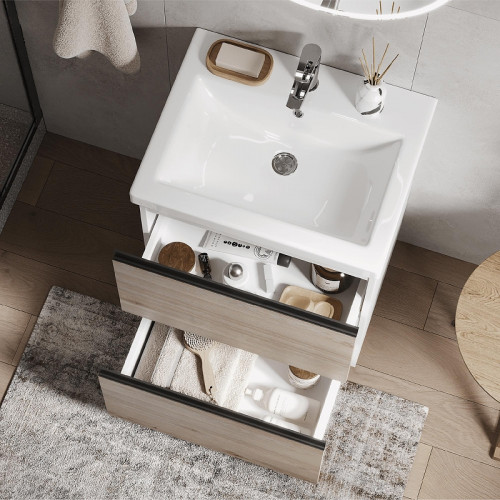 Тумба под раковину Vigo Cross 60 447 цвет Дуб давос натуральный Белый