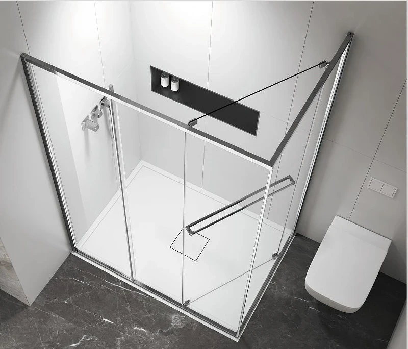 Душевой уголок Vincea Теси (Tesi) 120х90 VSRW-7TS9012CLGM профиль Вороненая сталь стекло прозрачное