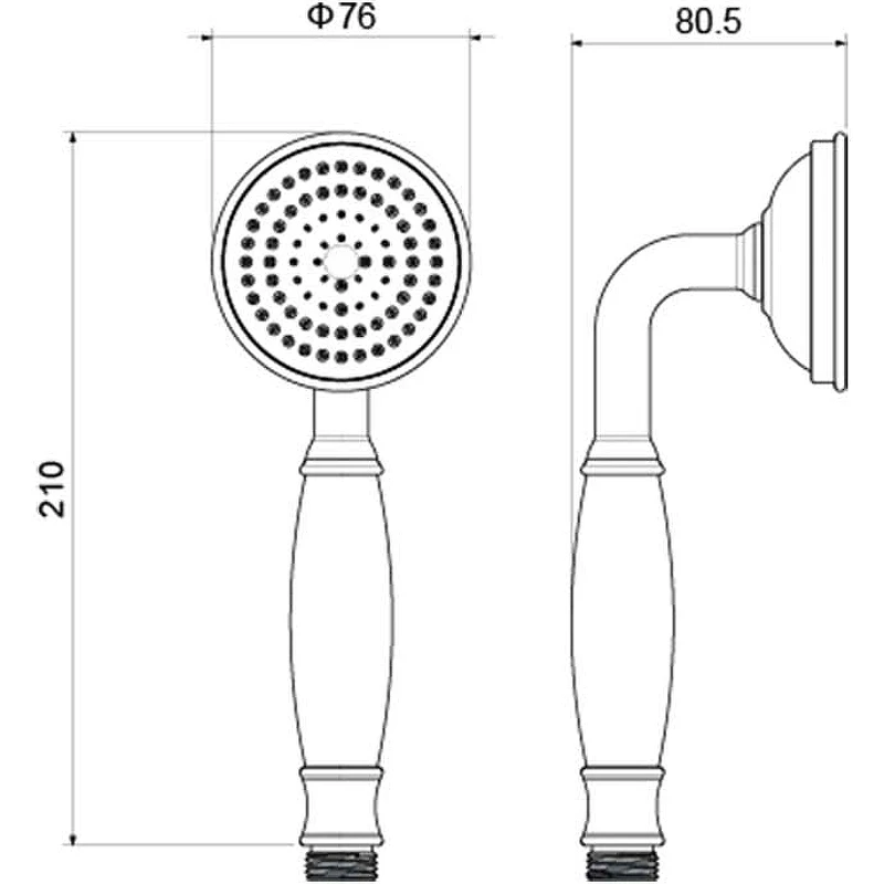 Ручной душ Aquatek Классик AQ2008MB Черный матовый
