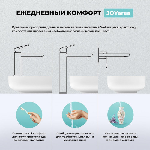 Смеситель для раковины Wellsee ONCE! and forever 182408000 цвет Золото