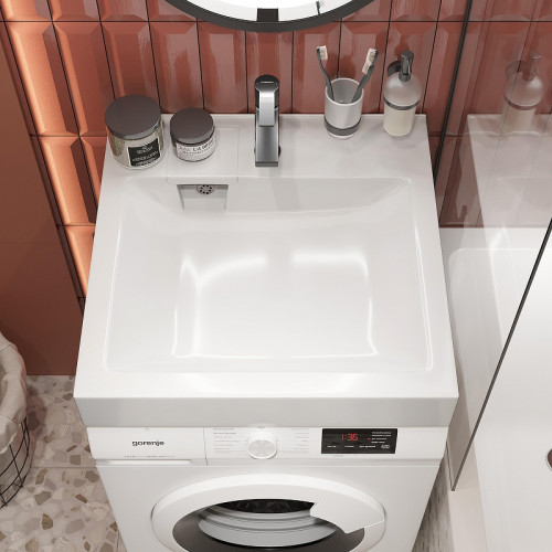 Раковина DIWO Ростов 60 RRnS600 на стиральную машину цвет Белый глянцевый