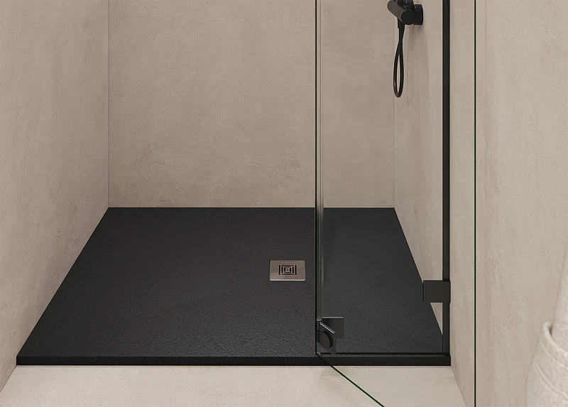 Душевой поддон из искусственного камня Starohome Solid 80х80 1237485 Black Matt
