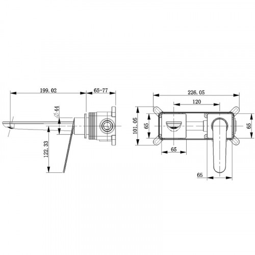 Смеситель для раковины Bronze de Luxe Icon 7006CB Черный матовый латунь встраиваемый