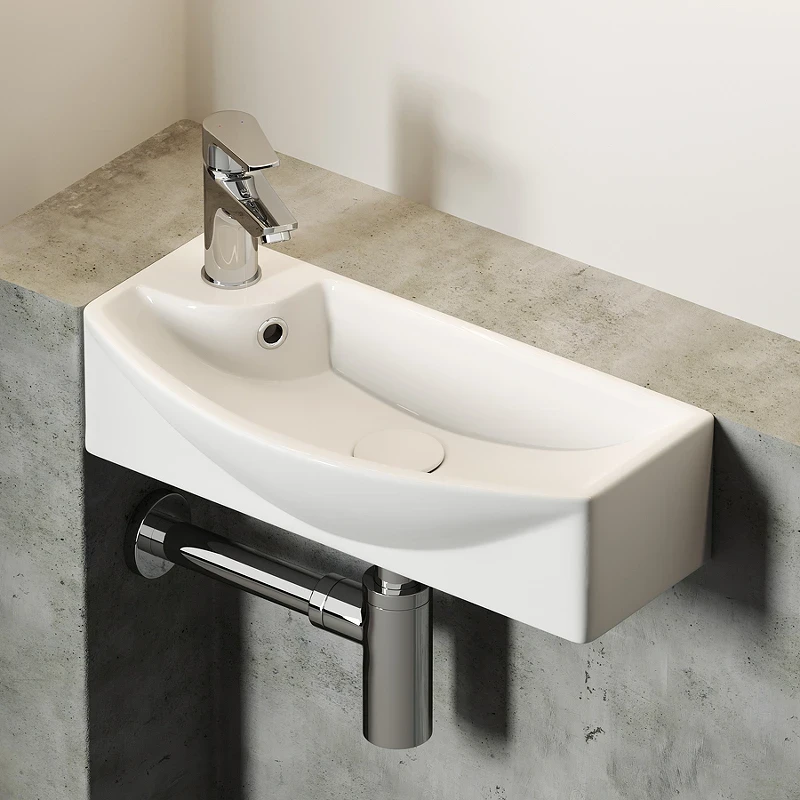Раковина Ceramicanova Element 45 R CN6038R Белая фарфор подвесная