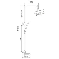 Душевая система Rose R35 R3536 с термостатом Хром