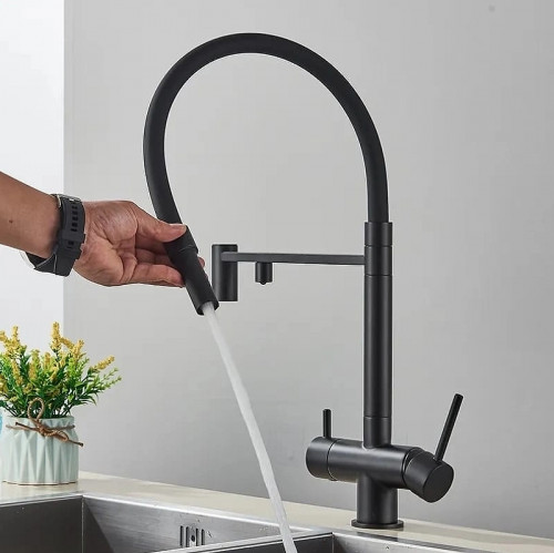 Смеситель для кухни Grocenberg GB4099BL Черный матовый