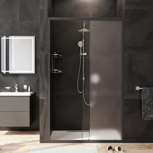 Душевая дверь AM.PM Gem 120 W90G-120-1-195BM профиль Черный матовый стекло матовое-прозрачное