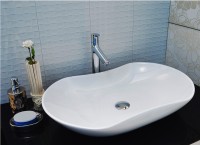 Раковина-чаша CeramaLux 66 9175 Белая фаянс накладная