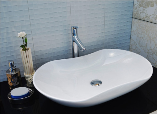 Раковина-чаша CeramaLux 66 9175 Белая фаянс накладная