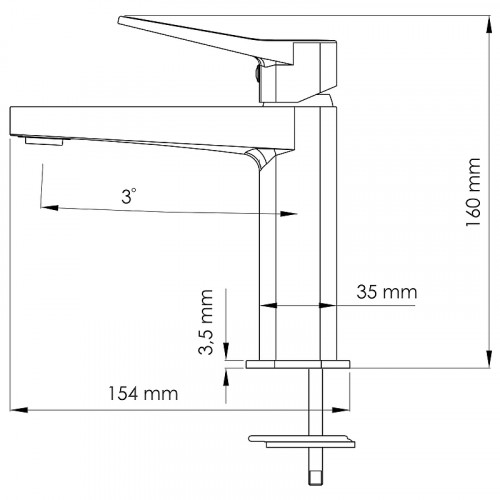 Смеситель для раковины WasserKRAFT Aula 1103 Хром латунь