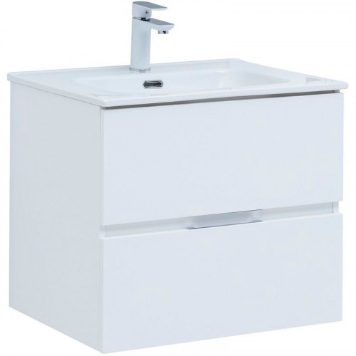 Тумба под раковину Aquanet Алвита New 60 277510 подвесная Белая матовая МДФ / ЛДСП