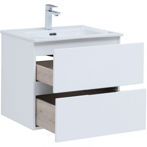 Тумба под раковину Aquanet Алвита New 60 277510 подвесная Белая матовая МДФ / ЛДСП