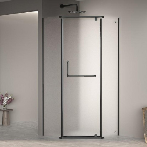 Душевой уголок RGW Passage PA-081B 80х80 35088188-24 профиль Черный стекло матовое-сатинат