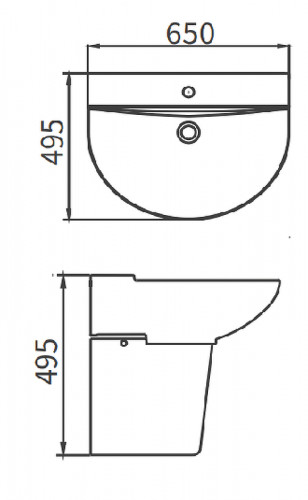 Раковина Arrow 65 AGP32032E цвет Белый